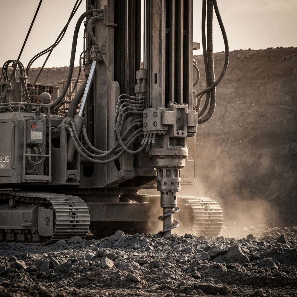 Drilling rig on African mining site